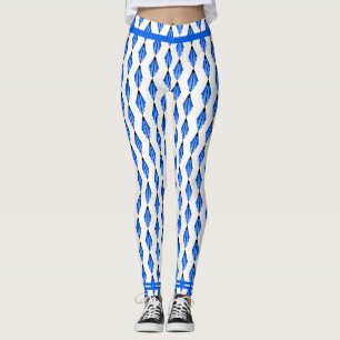 Art Deco-Element in tiefblauen Leggings