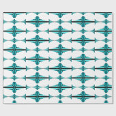 Art Deco-Elemente in Blaugrün Geschenkpapier (Flach)