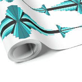 Art Deco-Elemente in Blaugrün Geschenkpapier (Rolleneckpunkt)