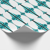 Art Deco-Elemente in Blaugrün Geschenkpapier (Ecke)