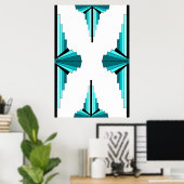 Art Deco-Elemente in Blaugrün Poster (Heimbüro)
