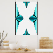 Art Deco-Elemente in Blaugrün Poster (Küche)