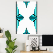 Art Deco-Elemente in Blaugrün Poster (Heimbüro)
