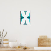 Art Deco-Elemente in Blaugrün Poster (Küche)