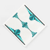 Art Deco-Elemente in Blaugrün Serviette (Ecke)