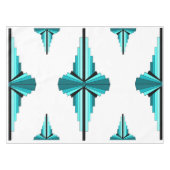 Art Deco-Elemente in Blaugrün Tischdecke (Vorderseite (Horizontal))