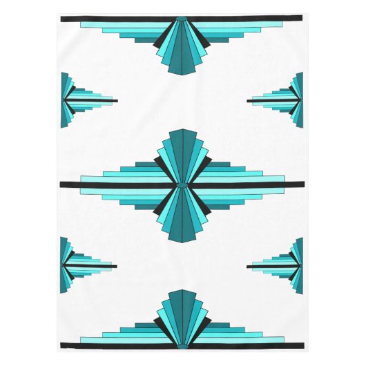 Art Deco-Elemente in Blaugrün Tischdecke (Vorderseite)