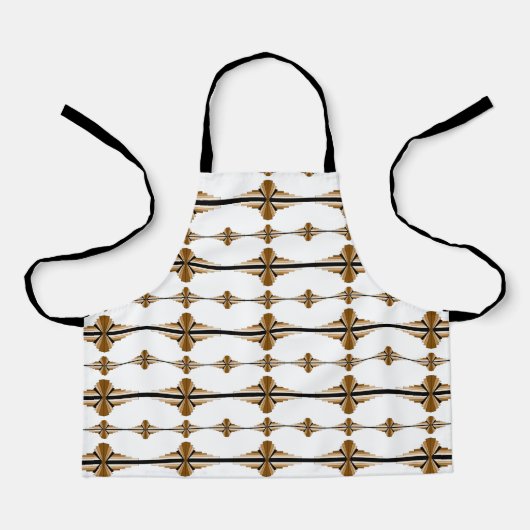 Art Deco-Elemente in brauner und beiger Schürze (Vorderseite)