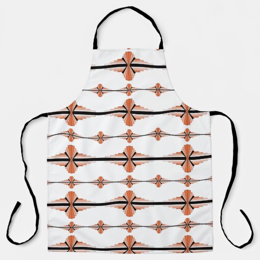 Art Deco-Elemente in pastellorangefarbener Schürze (Vorderseite)
