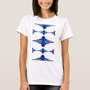 Art Deco-Elemente in tiefblauem T-Shirt