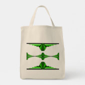 Art Deco-Elemente in tiefem Grün Tragetasche (Rückseite)