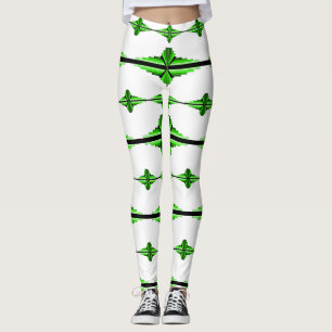 Art Deco-Elemente in tiefgrünen Leggings