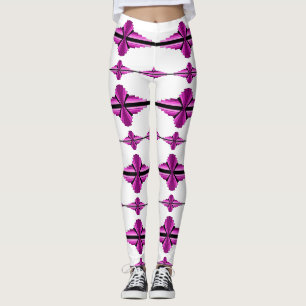 Art Deco-Elemente in tiefrosa Leggings