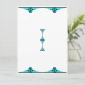 Art deco elements in teal green menu menükarte (Stehend Vorderseite)