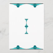 Art deco elements in teal green menu menükarte (Rückseite)