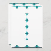 Art deco elements in teal green menu menükarte (Vorne/Hinten)