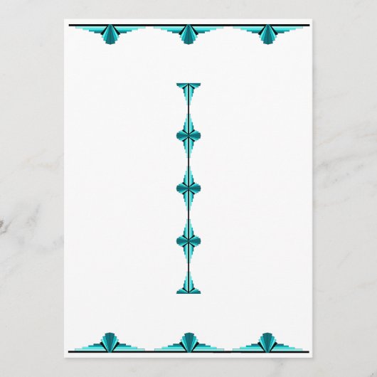Art deco elements in teal green menu menükarte (Vorderseite)
