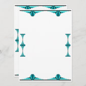 Art deco elements in teal green menükarte (Vorne/Hinten)