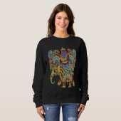 Art Deco Elephant Hathi Howda Soft Chakra Rainbow  Sweatshirt (Vorne ganz)