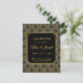 Art Deco Embroidered-Style Save the Date Wedding Einladung (Stehend Vorderseite)