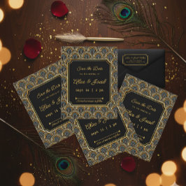 Art Deco Embroidered-Style Save the Date Wedding Einladung