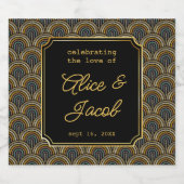 Art Deco Embroidered-Style Wedding Champagne Schaumweinetikett (Einzelnes Label)