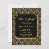 Art Deco Embroidered-Style Wedding Invitation Einladung (Vorderseite)