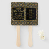 Art Deco Embroidered-Style Wedding Program Fächer (Vorne und Hinten)