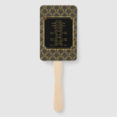 Art Deco Embroidered-Style Wedding Program Fächer (Rückseite)