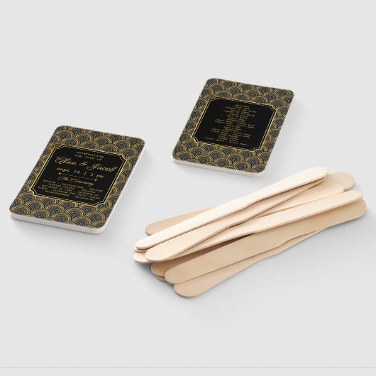 Art Deco Embroidered-Style Wedding Program Fächer (Non-assembled)