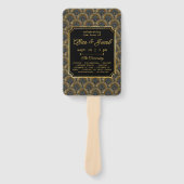 Art Deco Embroidered-Style Wedding Program Fächer (Vorderseite)