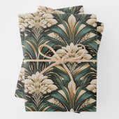 Art Deco Emerald Gilded Bloom Pattern Geschenkpapier Set (Beispiel)