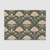 Art Deco Emerald Gilded Bloom Pattern Seidenpapier (Vorderseite)