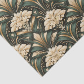 Art Deco Emerald Gilded Bloom Pattern Seidenpapier (Ausschnitt)