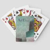 Art Deco Emerald Green und Mauve Personalisiert Spielkarten (Rückseite)
