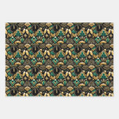 Art Deco Emerald Midnight New Year Pattern Geschenkpapier Set (Vorderseite 3)