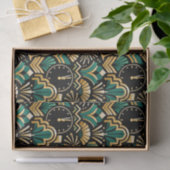 Art Deco Emerald Midnight New Year Pattern Seidenpapier (Geschenk)