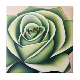 Art Deco Emerald Rose Tile Fliese