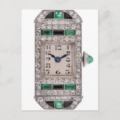 Art Deco Emeralds and Diamonds Watch Postcard Postkarte (Vorderseite)