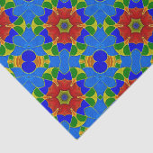 Art Deco Enamel Red Blume auf Blue Cloisonne Style Seidenpapier (Ausschnitt)