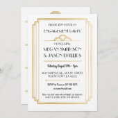 Art Deco Engagement Partei Einladungen Gold (Vorne/Hinten)