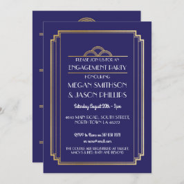 Art-Deco-Engagement-Partei lädt Marine Gold der 19 Einladung