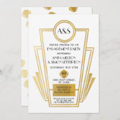 Art-Deco-Engagement-Party der 1920er Jahre lädt Ga Einladung (Vorne/Hinten)