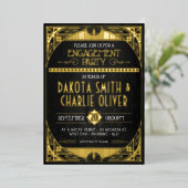 Art Deco Engagement Party Einladung (Stehend vorne)