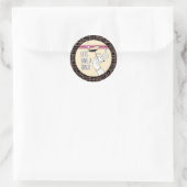 Art Deco Engagement Party Shower Einladungen Runder Aufkleber (Tasche)