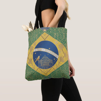 Art Deco-Erbeflagge | Brasilien Benutzerdefinierte Tasche