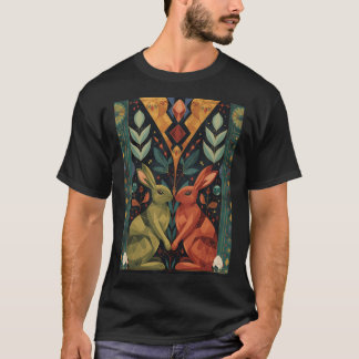 Art Deco Erdige Osterhasen T-Shirt