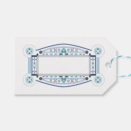 Art-Deco-Etikett Geschenkanhänger (Vorderseite (Horizontal))
