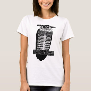 Art Deco Eule Tier Wildtier Vogel Illustration T-Shirt