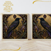 ART DECO EXOTISCHE RABE KERAMIKFLIESE